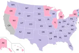 Map of nursing compact states