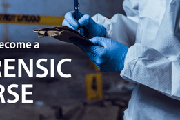 Forensic nurse working in a morgue