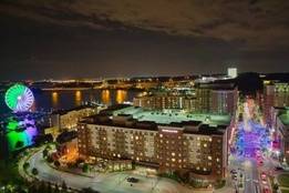 Nighttime over Baltimore Maryland on the water
