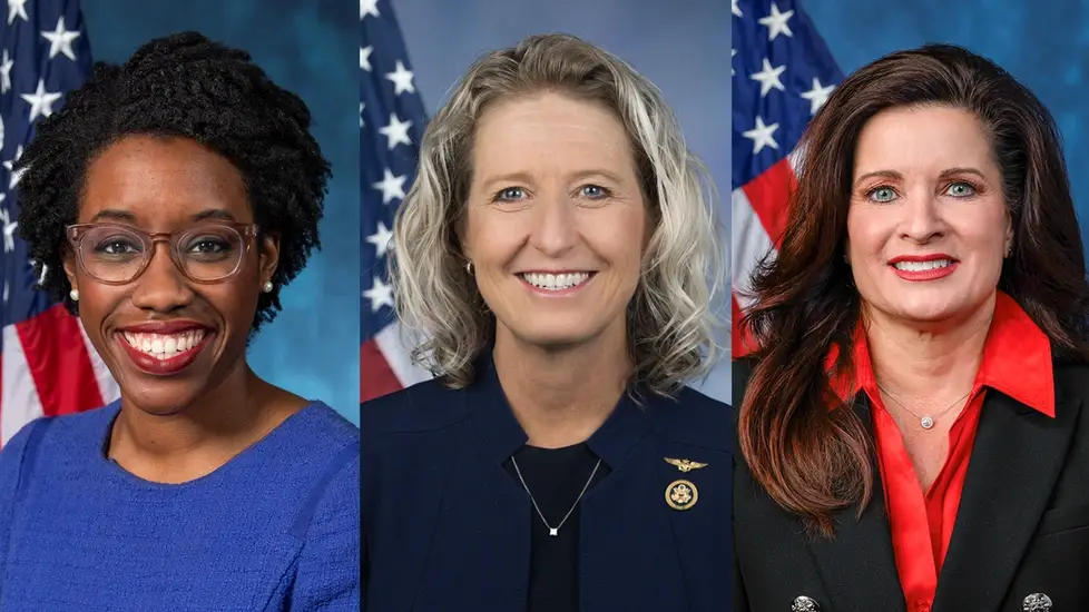 Rep. Lauren Underwood, Rep. Jen Kiggans, and Rep. Sheri Biggs, the three nurses currently serving in the U.S. House of Representatives.