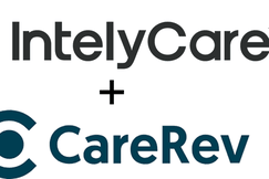 IntelyCare logo shown above the CareRev logo with a plus sign between them, indicating IntelyCare’s acquisition of CareRev.