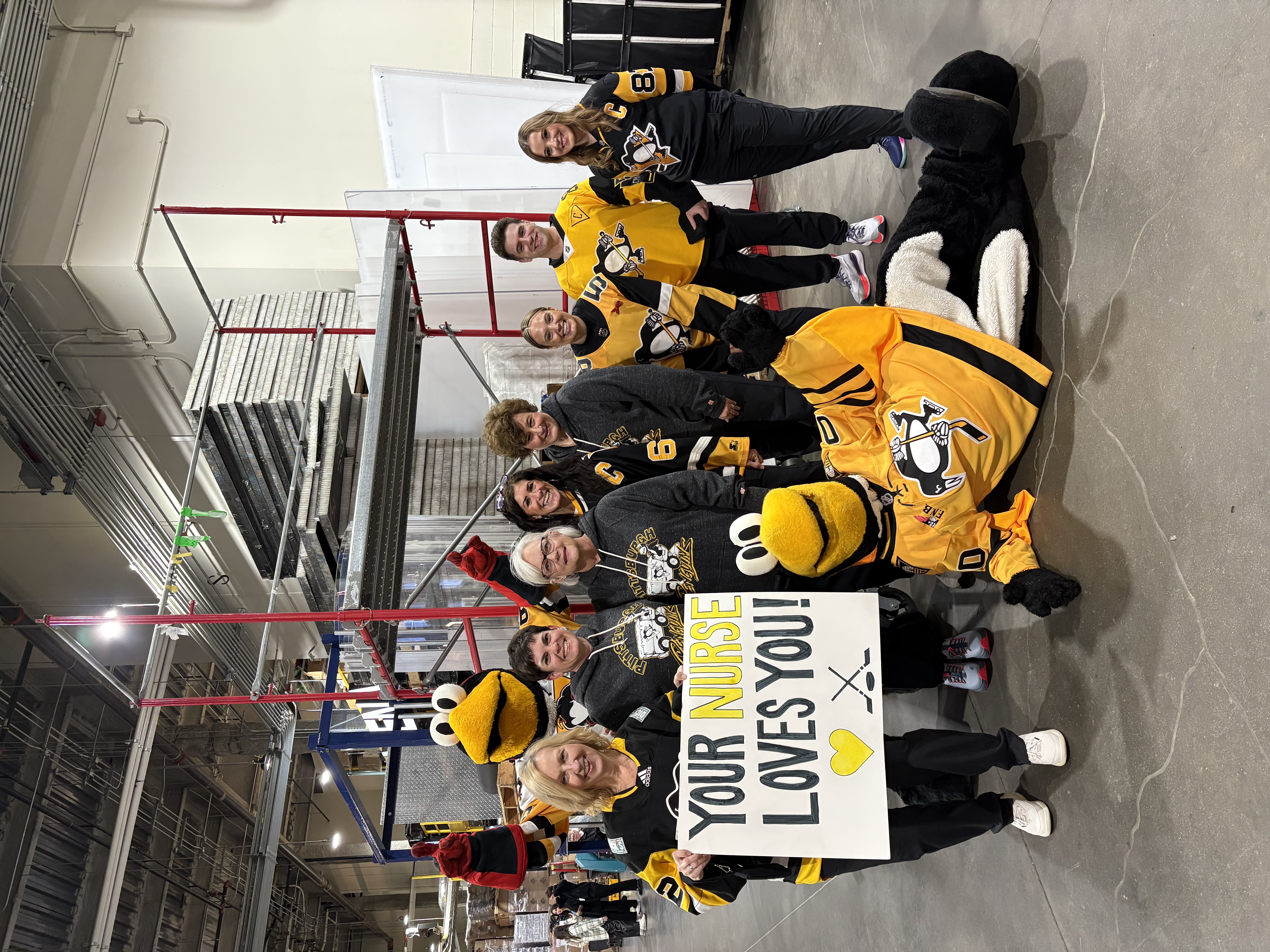 Nurse Winners With Penguins Mascot