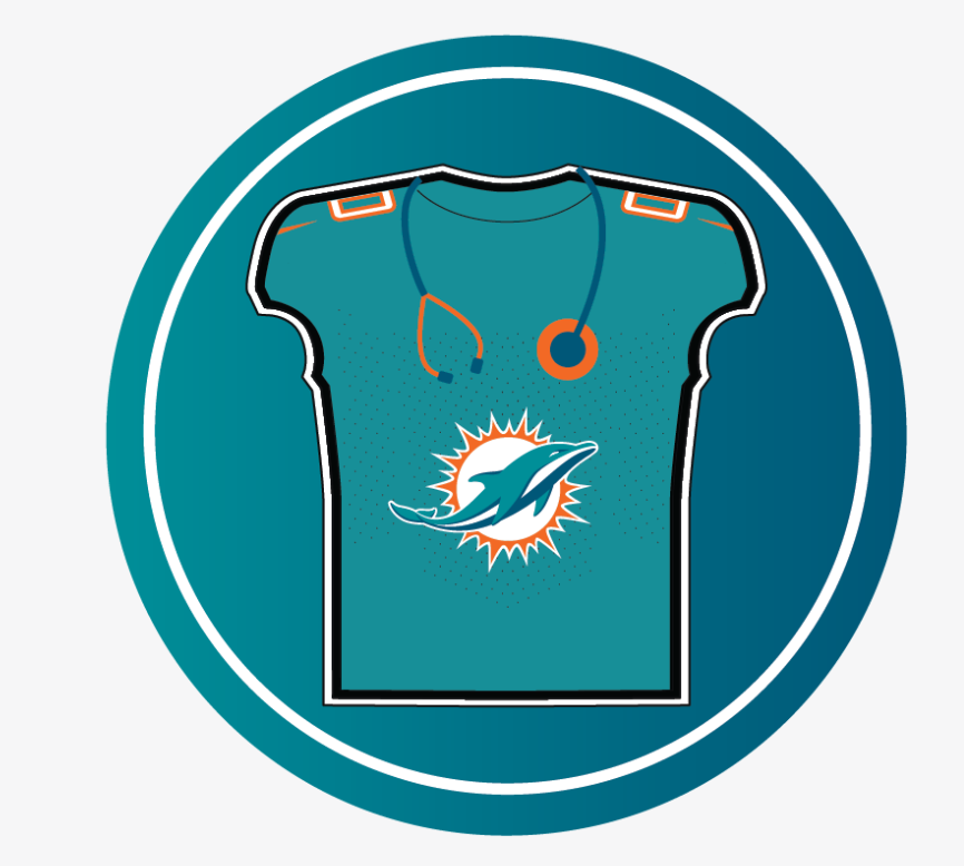 Miami Dolphins badge reel for Nurse Appreciation Day 2026
